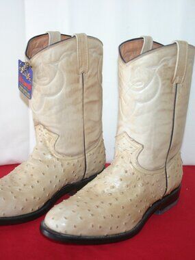 Men's Rancho Collection Handcrafted Ostrich Leather Cowboy Boot Size 9 B-304